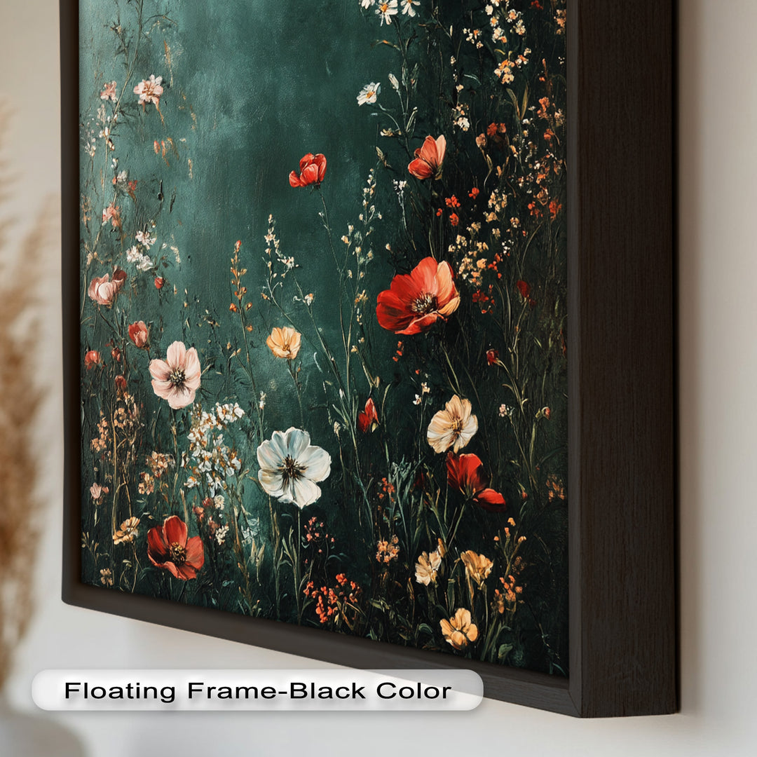 Wild Bloom Serenity – Vintage Blumenölgemälde