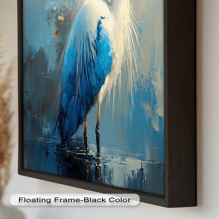 Modern Blue Heron - Animal Oil Painting
