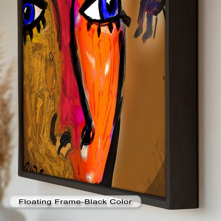 Gaze of Fire – Abstract Portrait with Distant Figure Picasso Oil Painting
