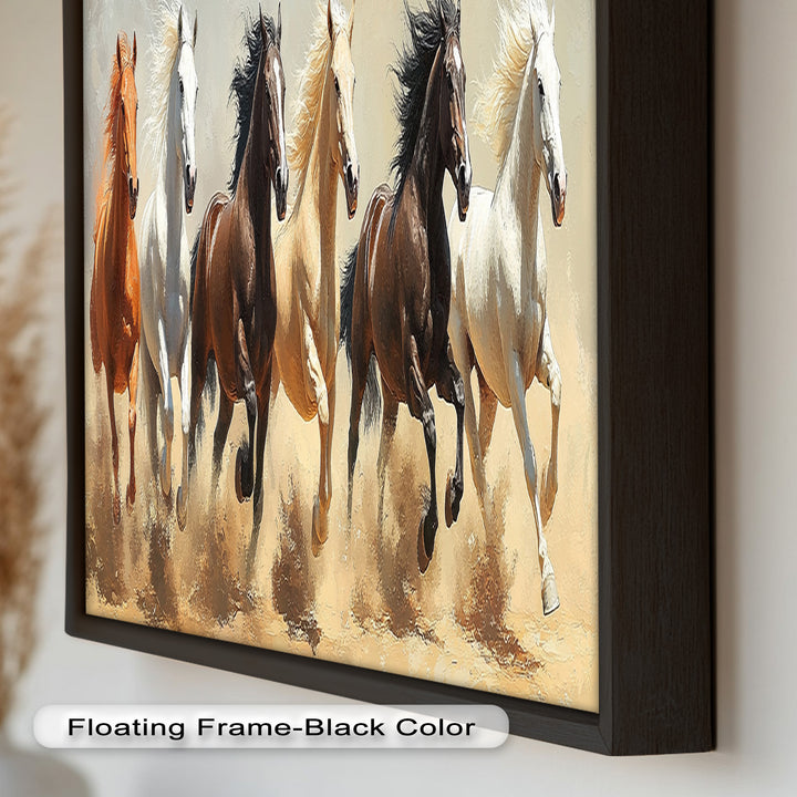Thundering Harmony – Multicolor Horses Oil Painting