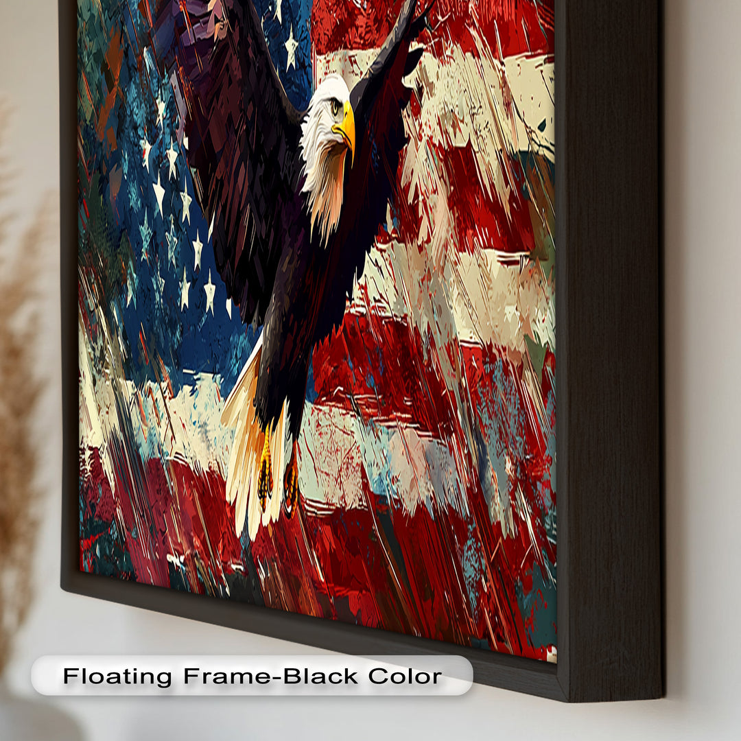 Soaring Freedom – Patriotic Eagle Oil Painting