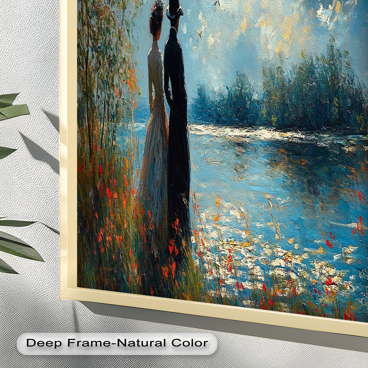 Romantic Riverside - Impressionist Oil Painting
