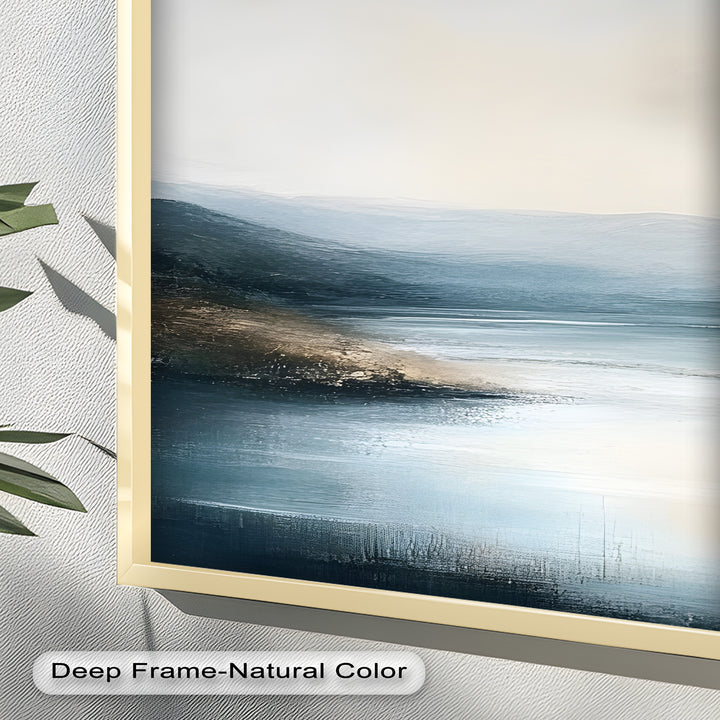 Nature Wall Art-Minimalist Lake Landscape Oil Painting
