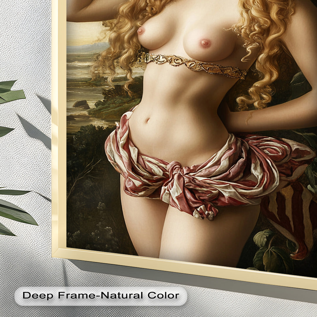 Goddess of Blossoms – Renaissance Mythology Nude Oil Painting
