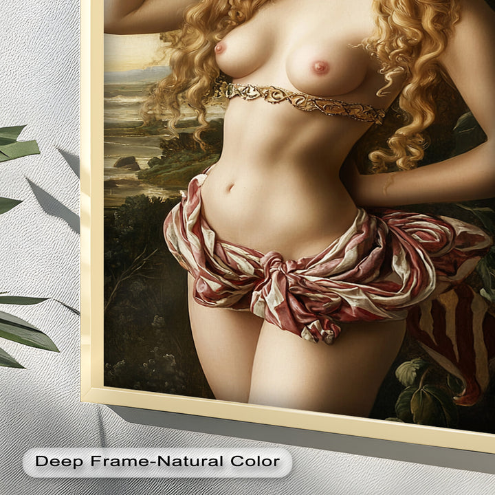 Goddess of Blossoms – Renaissance Mythology Nude Oil Painting