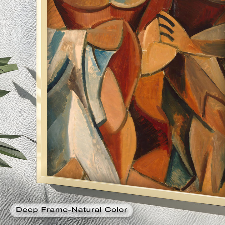 Abstract Embrace in Earth Tones - Picasso Oil Painting