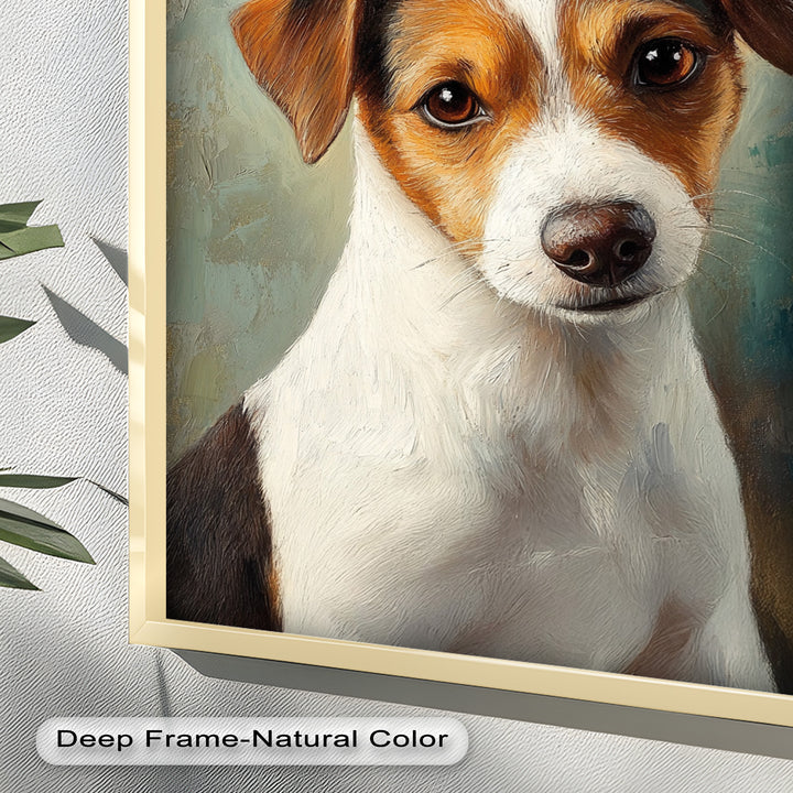 Jack Russell Portrait mit seelenvollem Blick - Tierölgemälde