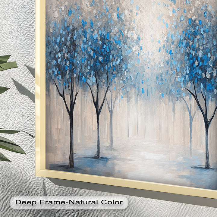 Blue Blossom Trees Wall Art – Floral Oil Painting