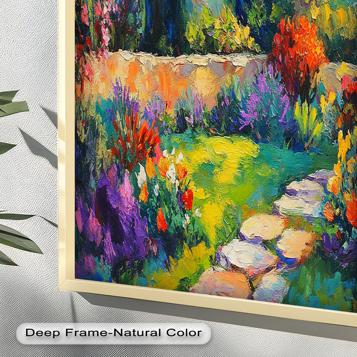 Sunlit Garden Path – Colorful Impressionist Oil Painting