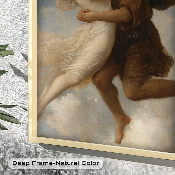 Celestial Embrace – Mythical Angelic Lovers Oil Painting
