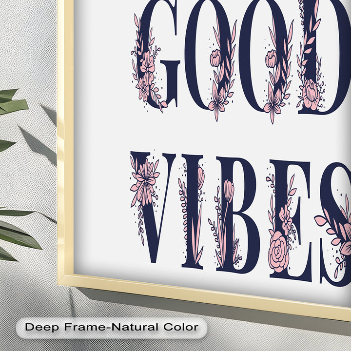 Gute Stimmung – Florale Typografie Ölgemälde