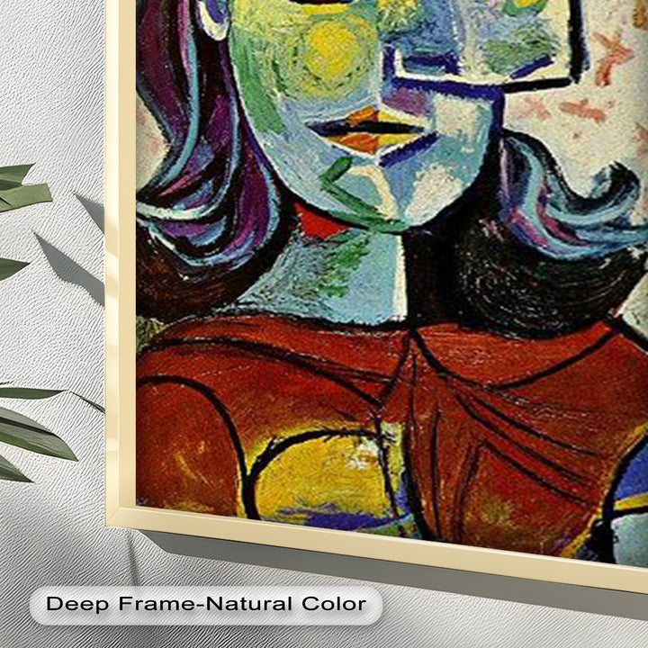 Colorful Portrait with Butterfly Accents - Picasso Oil Painting