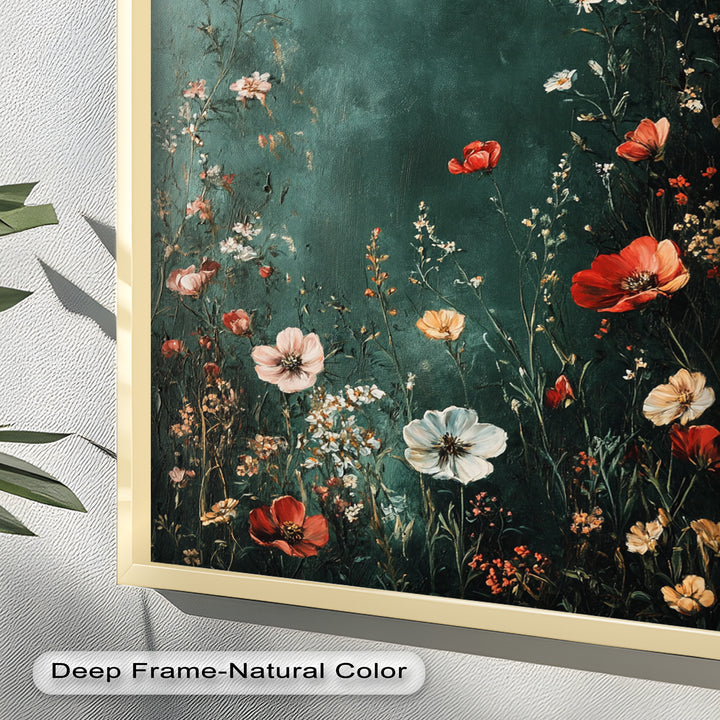 Wild Bloom Serenity – Vintage Blumenölgemälde
