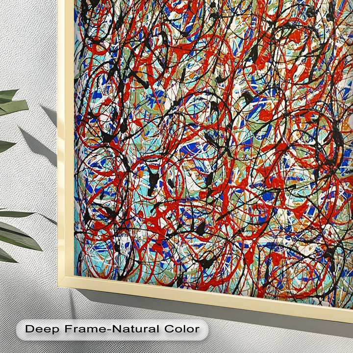 Energetic Action Painting Wall Art – Abstract Oil Painting