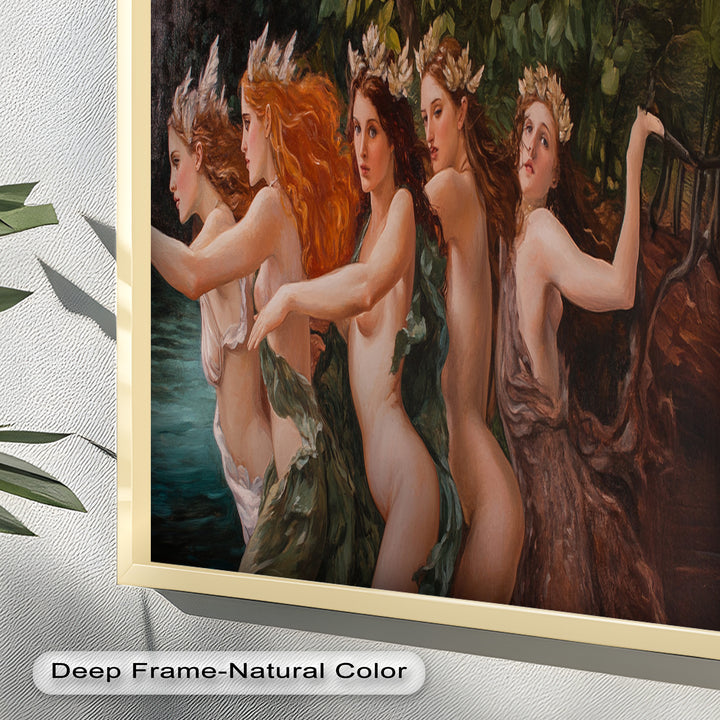 The Enchanted Procession – Mythological Forest Nymphs Oil Painting