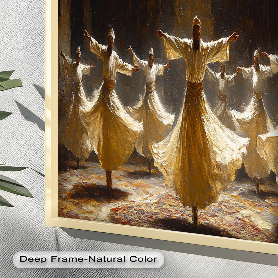 Whirling Dervishes Wall Art – Framed Oil Painting
