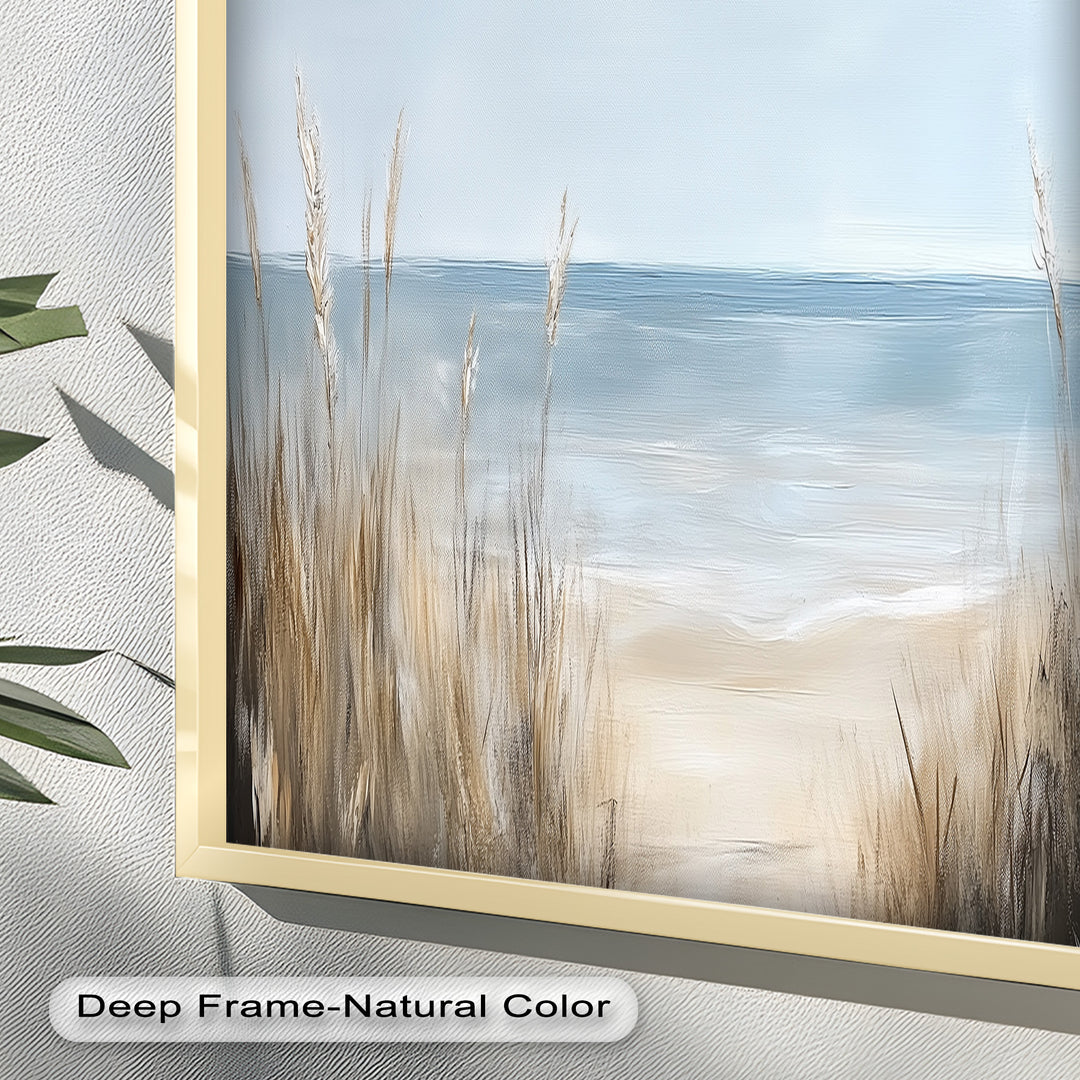 Coastal Wall Art-Beach Grass Landscape Oil Painting