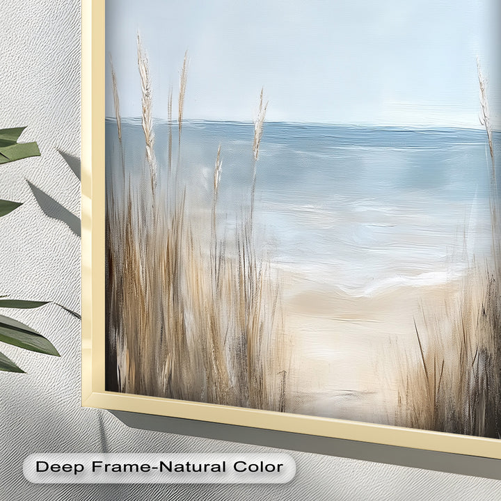Coastal Wall Art-Beach Grass Landscape Oil Painting