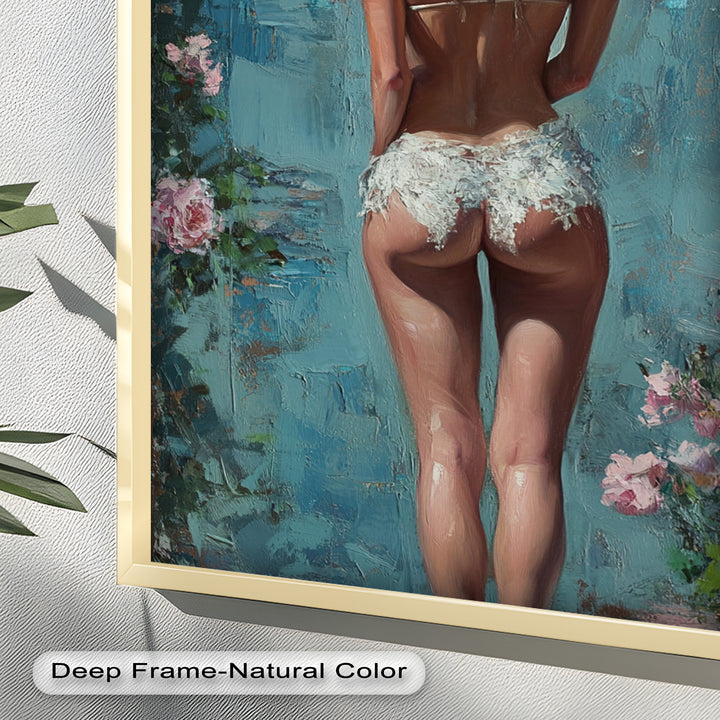Floral Reverie – Dreamlike Summer Nude Oil Painting