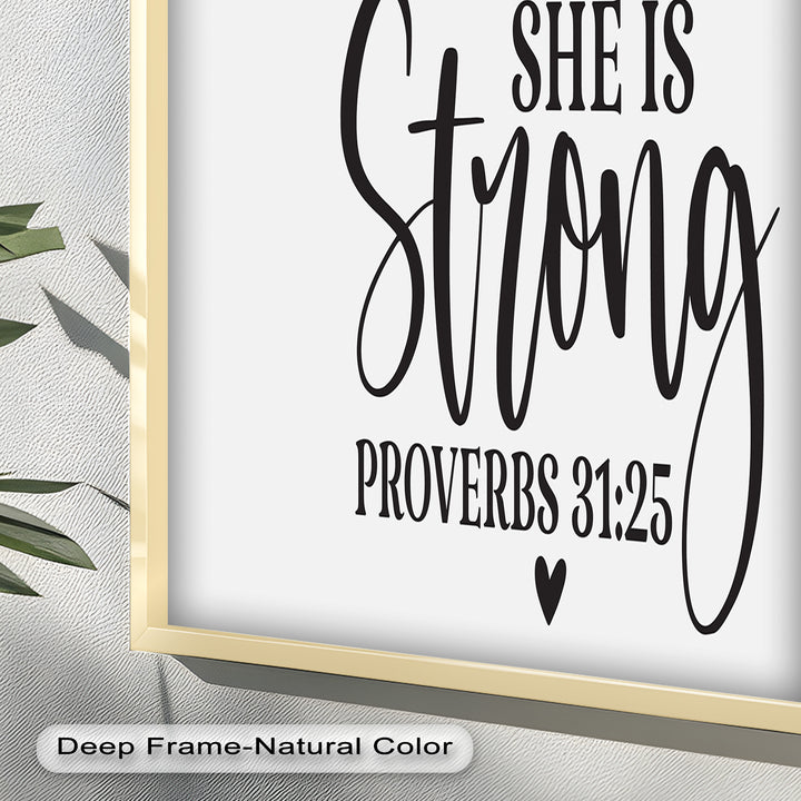She Is Strong – Proverbs 31:25 Bible Verse Oil Painting