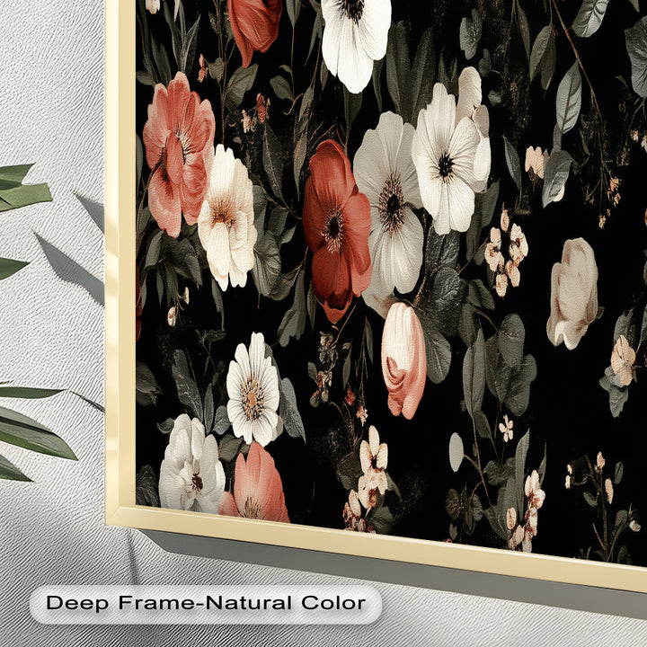 Vintage Rose Garden Wall Art – Floral Oil Painting