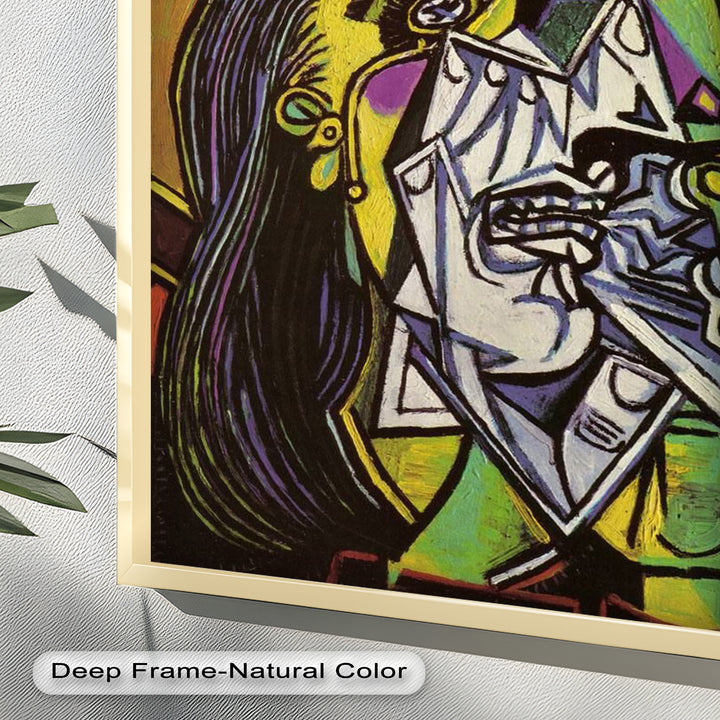Woman Weeping in Red Hat – Emotional Cubist Expression Picasso Oil Painting