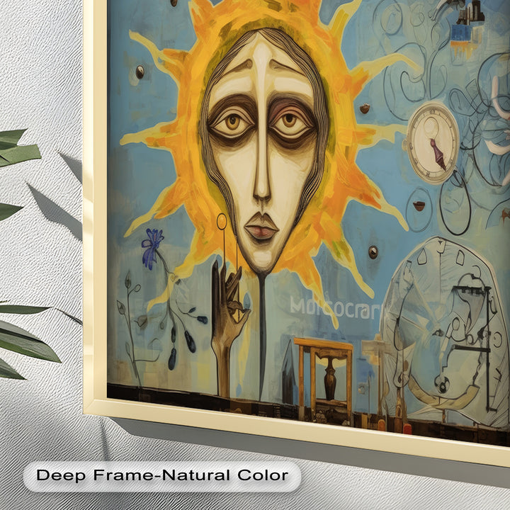 Solar Mindscape – Surreales Sonnengesicht-Ölgemälde von Picasso