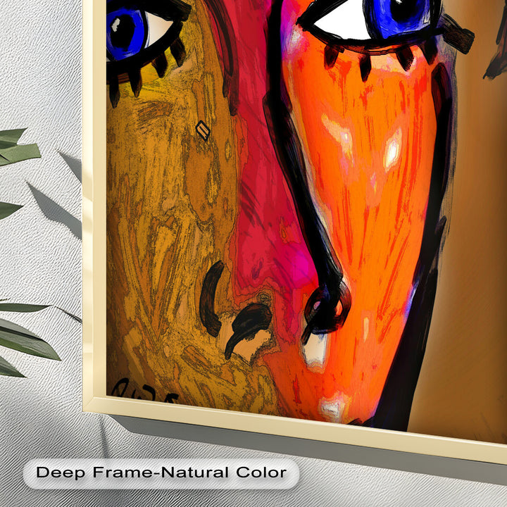 Gaze of Fire – Abstract Portrait with Distant Figure Picasso Oil Painting