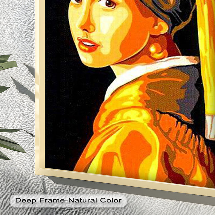 Modern Rendition of Girl with a Pearl Earring - Renaissance Oil Painting