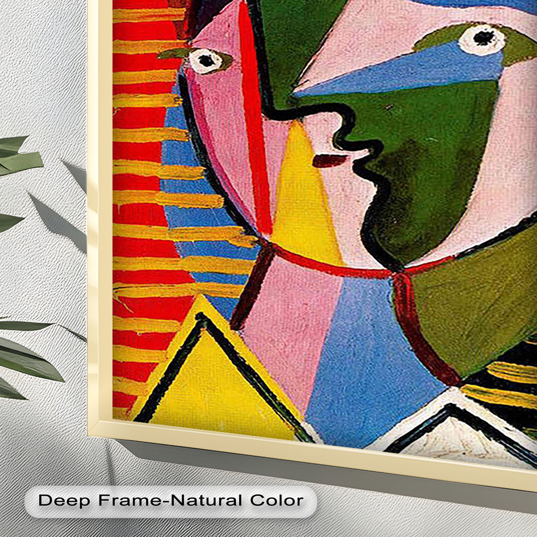 Vibrant Abstract Face – Cubist Oil Painting