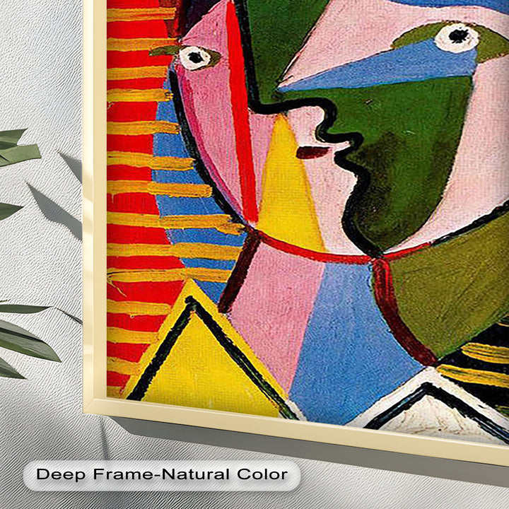 Vibrant Abstract Face – Cubist Oil Painting