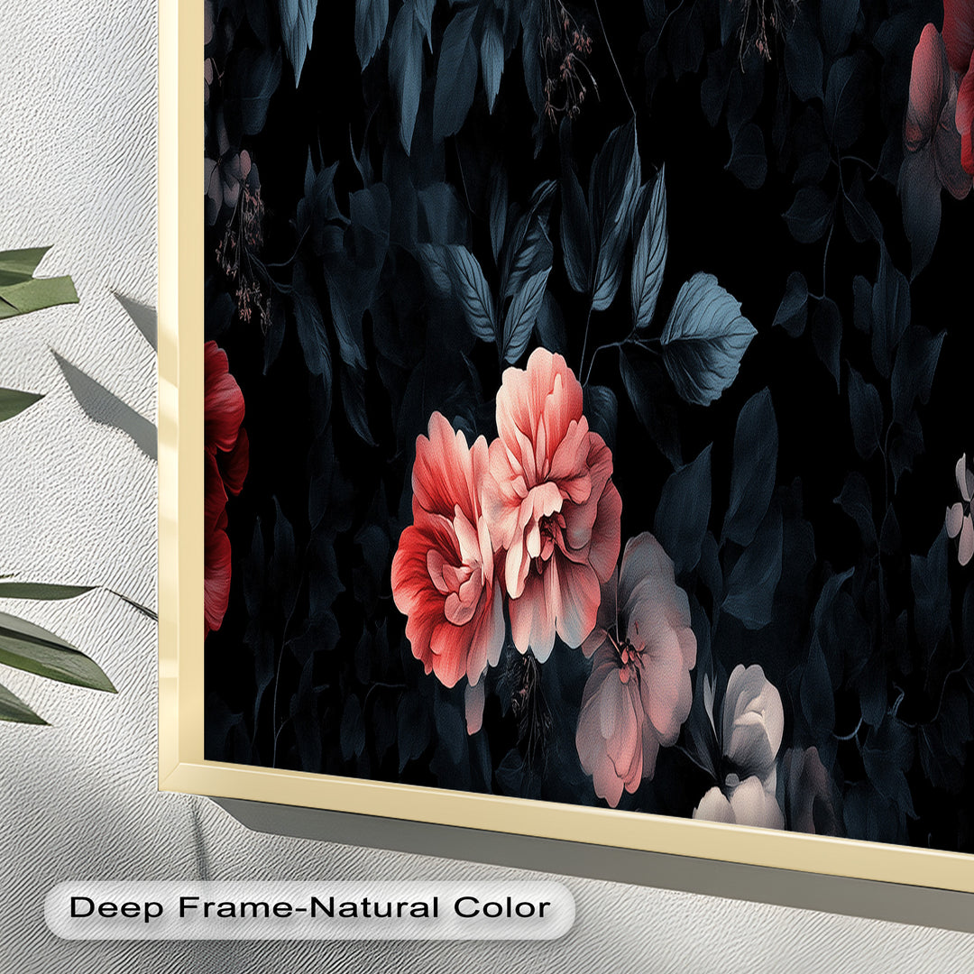 Dark Floral Elegance Wall Art – Floral Oil Painting