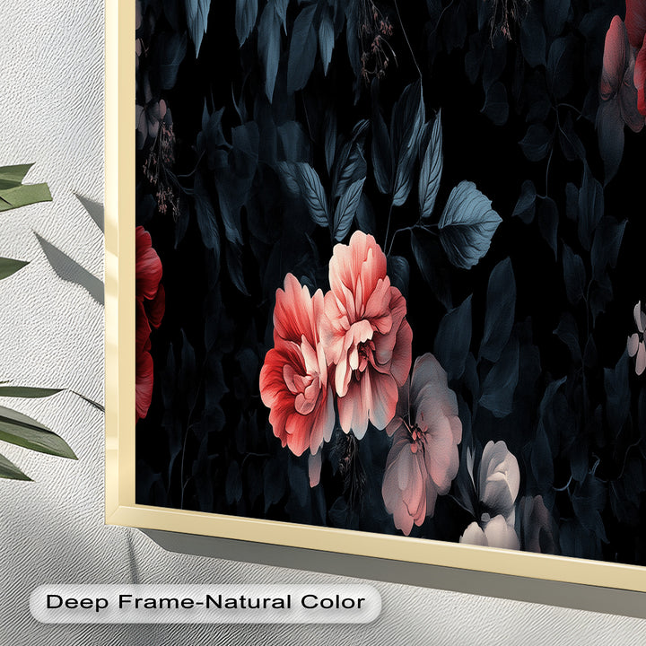 Dark Floral Elegance Wall Art – Floral Oil Painting