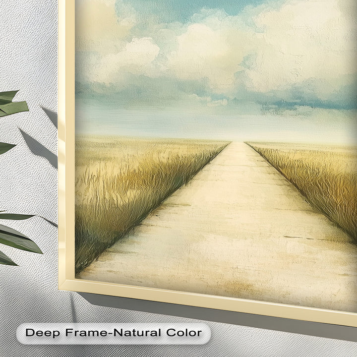 Minimal Nature Wall Art – Road Landscape Oil Painting