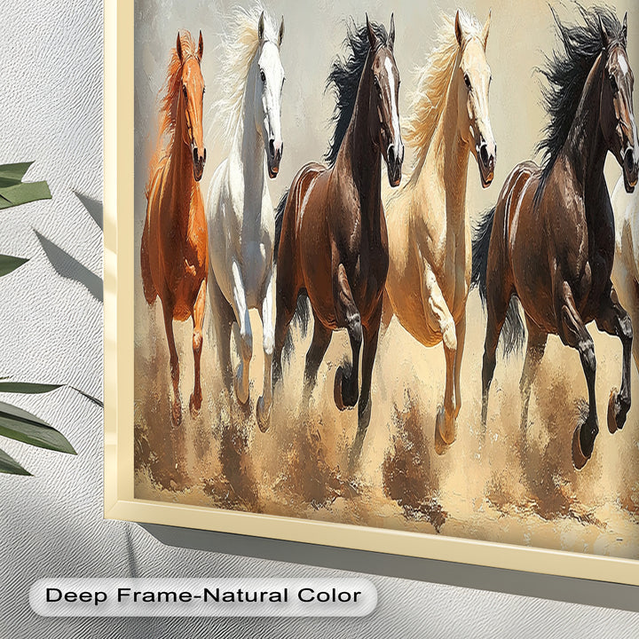 Thundering Harmony – Multicolor Horses Oil Painting