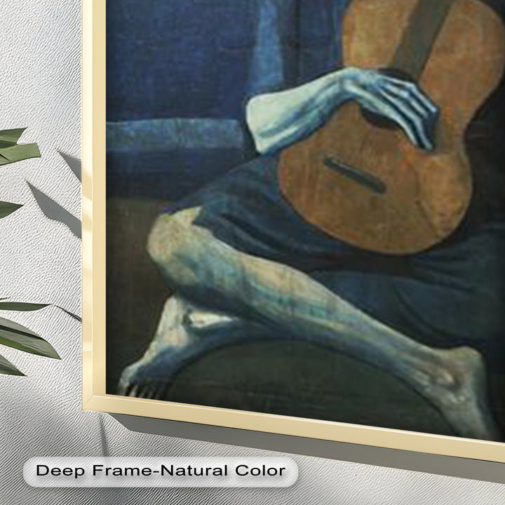 The Old Guitarist – Blue Period Melancholy Oil Painting