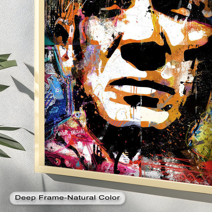 Graffiti Face Portrait Wall Art – Urban Abstract Oil Painting
