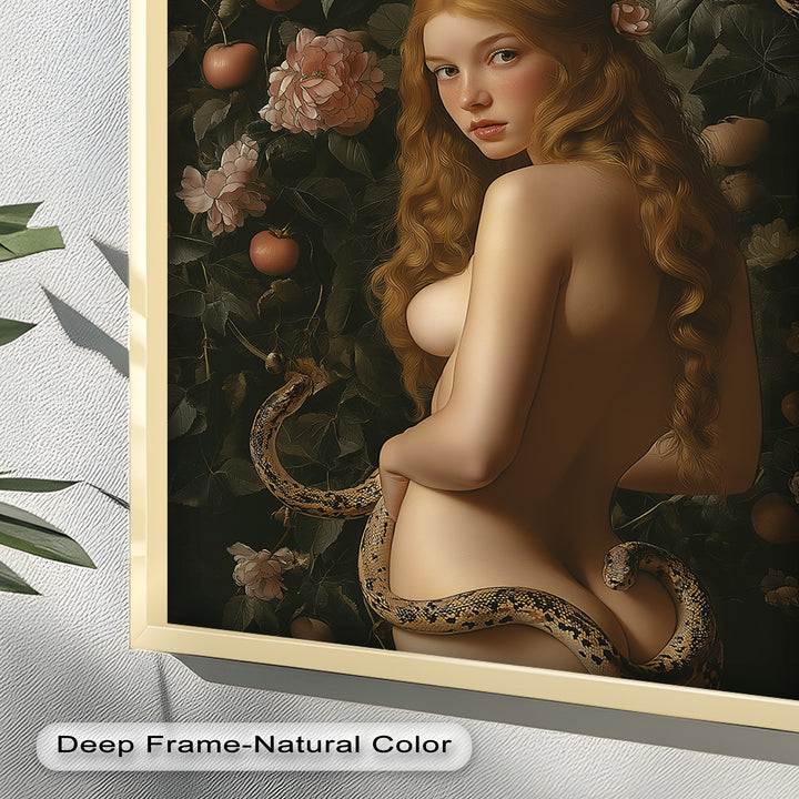 Eve in the Garden – Symbolic Temptation Mythology Oil Painting