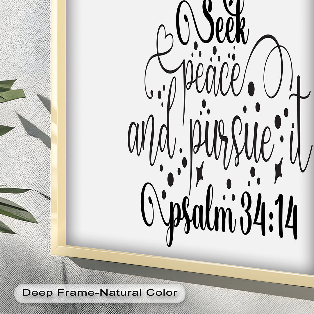 Seek Peace and Pursue It – Psalm 34:14 Christian Bible Oil Painting