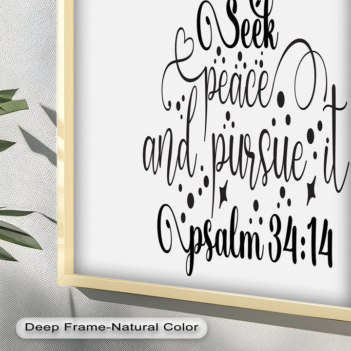 Seek Peace and Pursue It – Psalm 34:14 Christian Bible Oil Painting