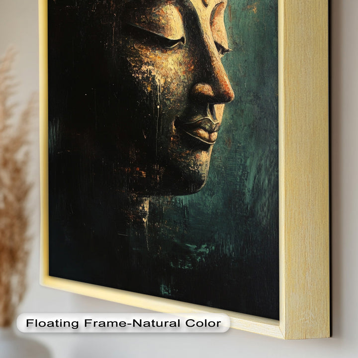 Ruhiges Buddha-Gesicht als Wandkunst – Religiöses Ölgemälde