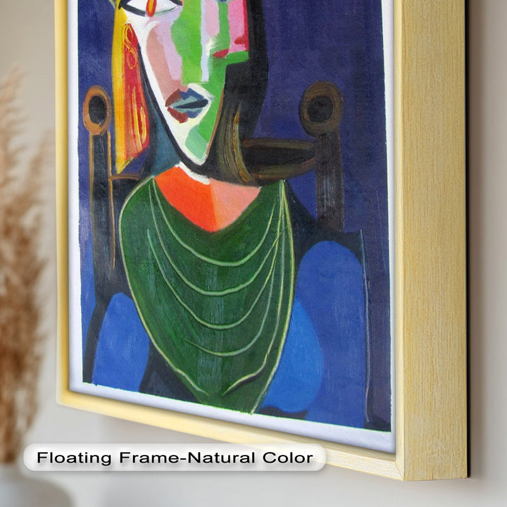 Jade and Indigo Muse – Abstract Woman Picasso Oil Painting