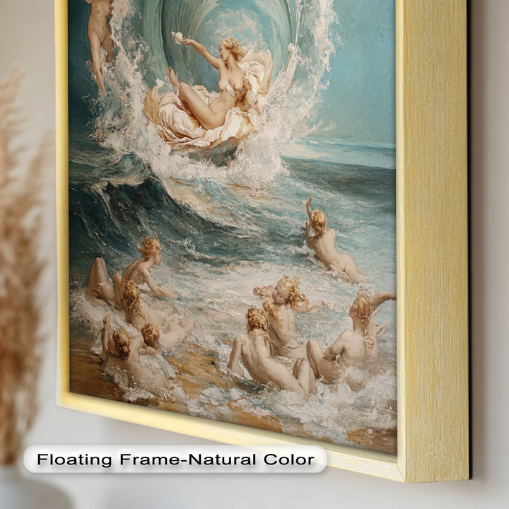 The Birth of Beauty – Mythic Seafoam and Cherubs Nude Oil Painting