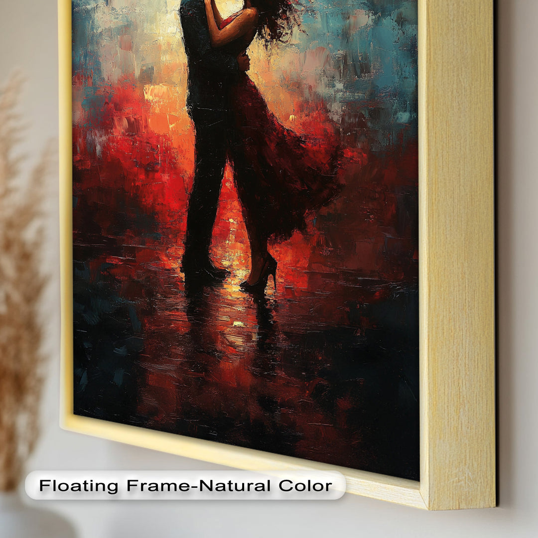 Eternal Flame – Embracing Couple at Sunset Love Oil Painting
