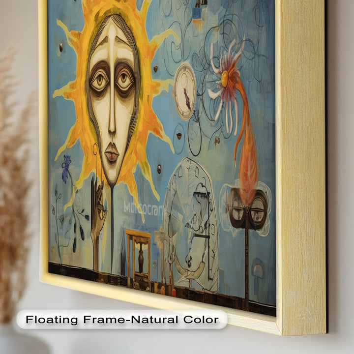 Solar Mindscape – Surreales Sonnengesicht-Ölgemälde von Picasso