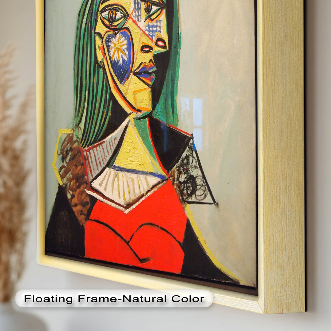 Solar Veil – Cubist Portrait of a Woman in Red Hat Oil Painting