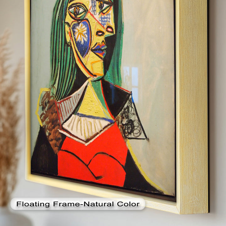 Solar Veil – Cubist Portrait of a Woman in Red Hat Oil Painting