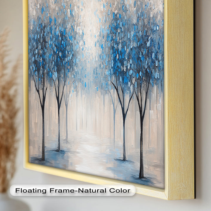 Blue Blossom Trees Wall Art – Floral Oil Painting