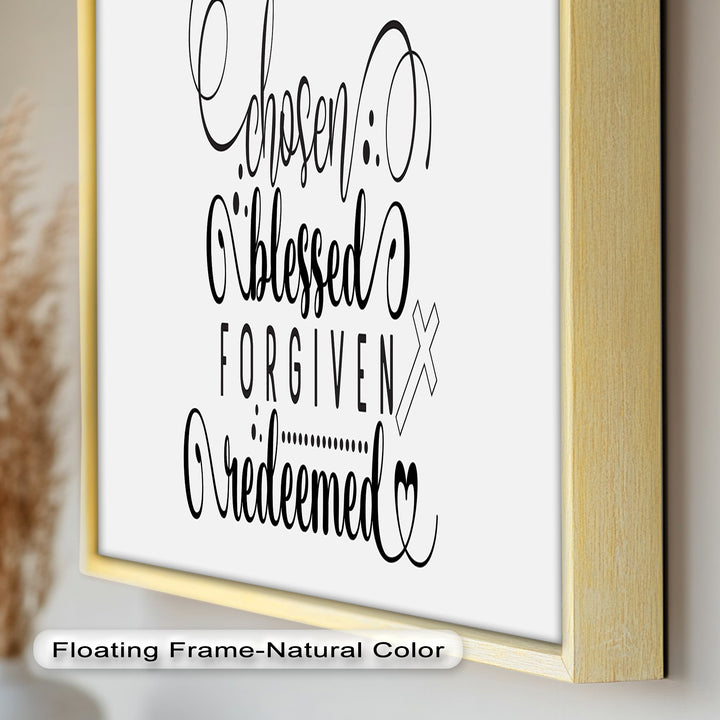 Chosen, Blessed, Forgiven, Redeemed – Bible Verse Oil Painting