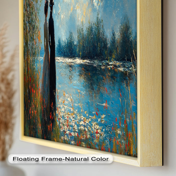Romantic Riverside - Impressionist Oil Painting